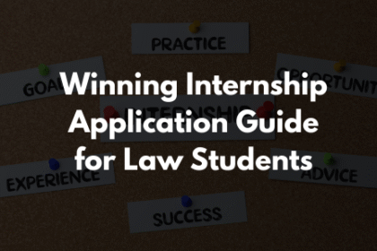 Law student drafting internship application